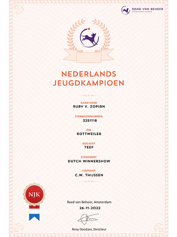 certificaat-nederlands-jeugdkampioen-ruby